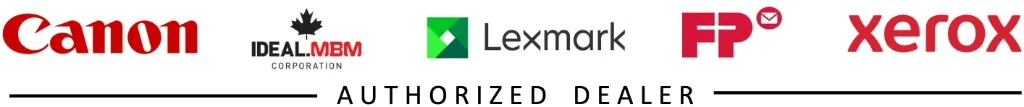 Authorized dealer for Canon, Ideal.MBM, Lexmark, FP, and Xerox