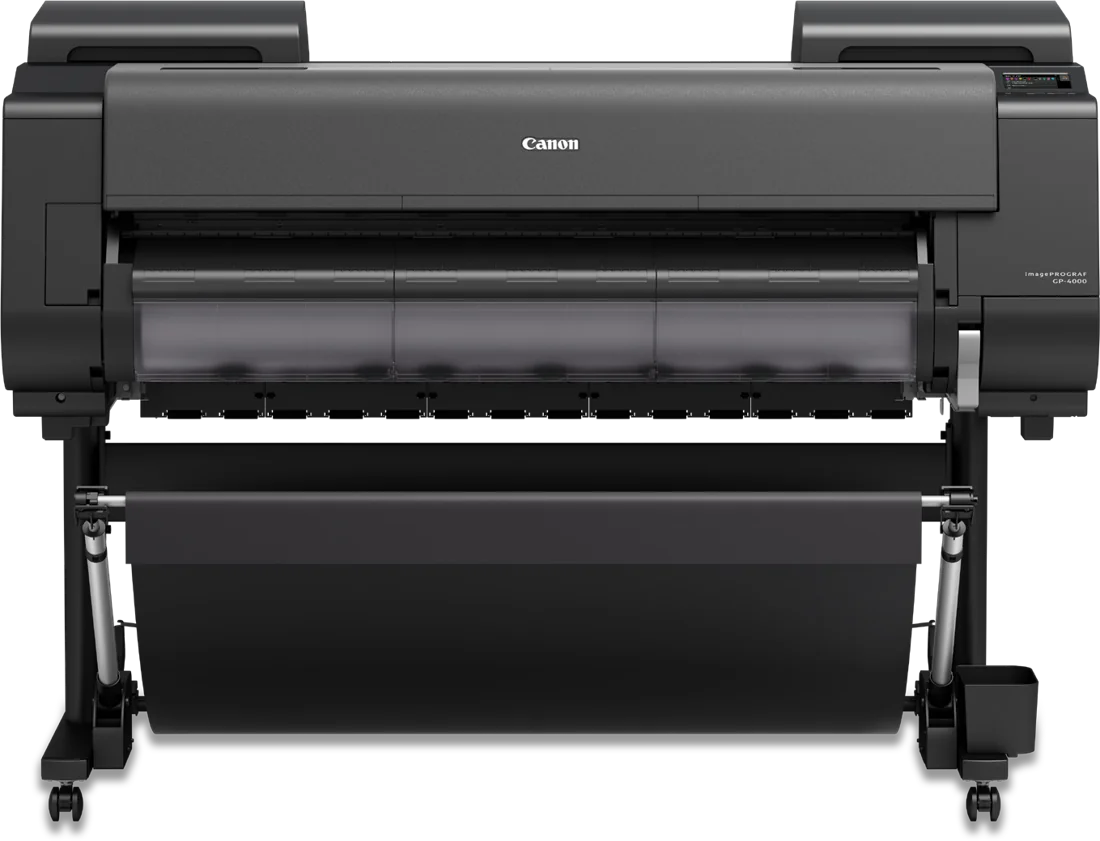 Canon imagePROGRAF GP-4000 44-inch large-format printer shown as standalone unit with stand