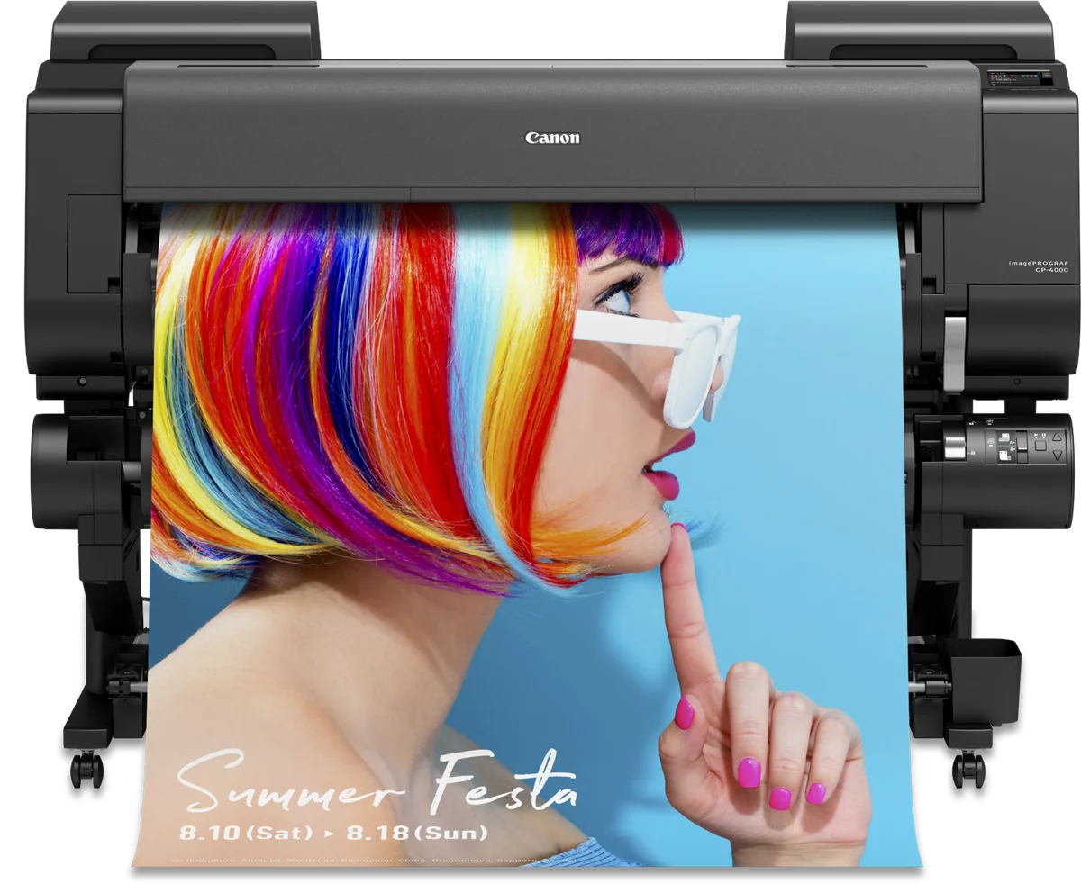 Large-format poster output from the Canon imagePROGRAF GP Series with Fluorescent Pink ink