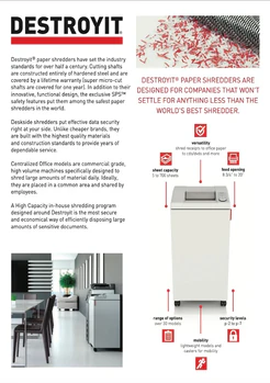 Destroyit paper shredders brochure