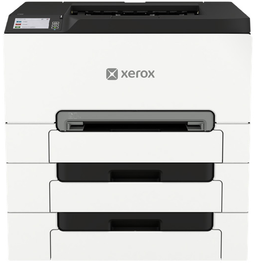 Xerox® C2432 colour printer front view with optional trays